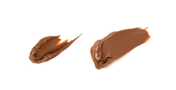 istock Chocolate Smear Isolated, Melted Chocolate Texture on White Background, Chocolate Sauce Pattern 2005256178