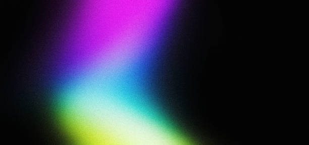 istock Vibrant grainy gradient noise texture background blue green purple glowing color shape on black background colorful poster web banner design 2005259434