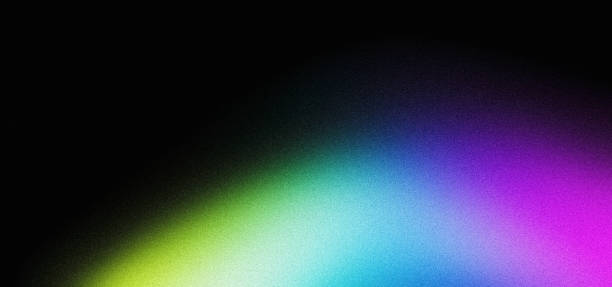 istock Vibrant grainy gradient noise texture background blue green purple glowing color shape on black background colorful poster web banner design 2005259436