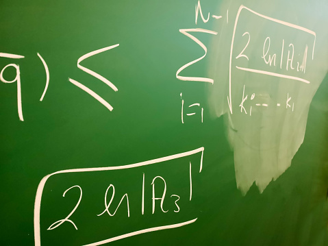Math formula on blackboard