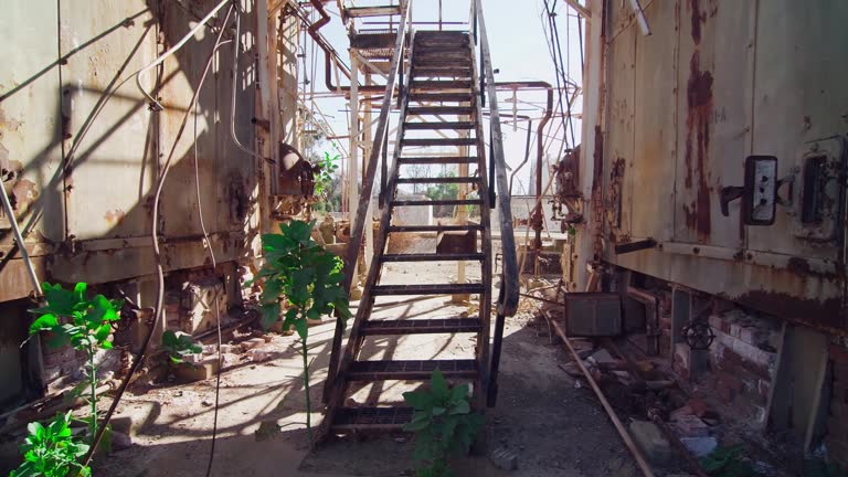 Ruins of an old factory. stock video stock video