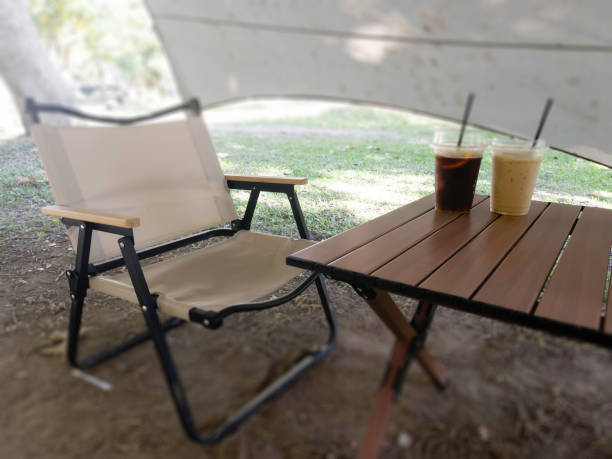 istock Iced coffee while camping in the garden 2005319481