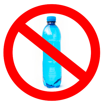 No plastic bottles sign on white background