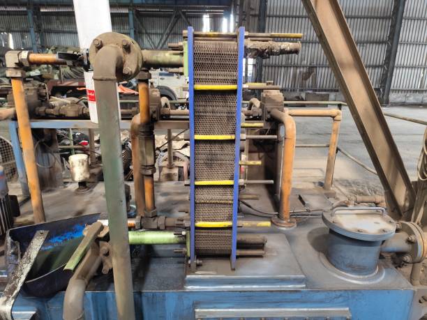 Plate heat exchanger mounted on hydraulic power pack