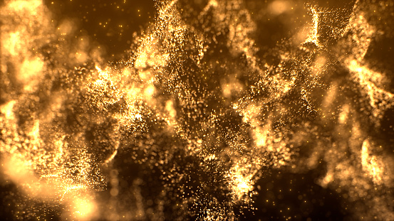 bstract festive motion background shining gold bokeh. Shimmering sparkling glitters glowing particles flare light. awards ceremony, nightclub, fashion show or festive events.