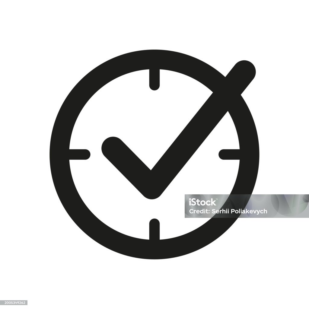 Clock Check Image A Clock With A Check Mark Inside Of It Stock Illustration - Download ...