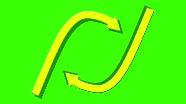 Abstract business growth arrow animation. arrows on green background