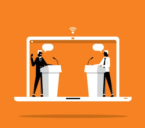 Vector illustration of Web Conference - Businessmen