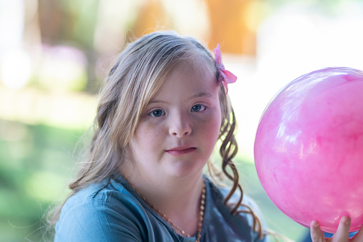 Portrait of a girl with Down's syndrome