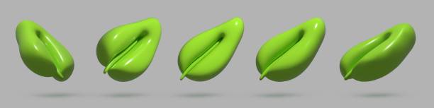 istock Set vector 3d render leaves, isolated on gray background. Plants icon. Nature, healthcare, herbal, organic, eco, bio. Vector illustration for postcard, icons, poster, banner, web, design, arts 2005452804