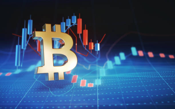 istock Bitcoin Symbol in Metallic Business and Financial and Technical Data Chart 2005456547