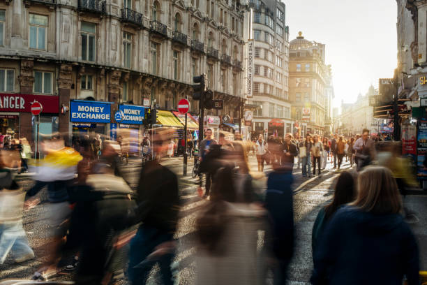 istock Crowded street on a sunset in the big city. 2005478309