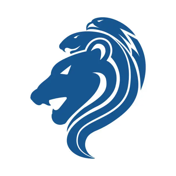 Vector illustration of Lion Tiger Cobra Snake with Eagle Falcon Head for Mascot Illustration Design Vector