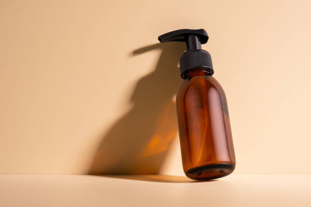 istock Brown glass bottle for cosmetic product mock up 2005492938