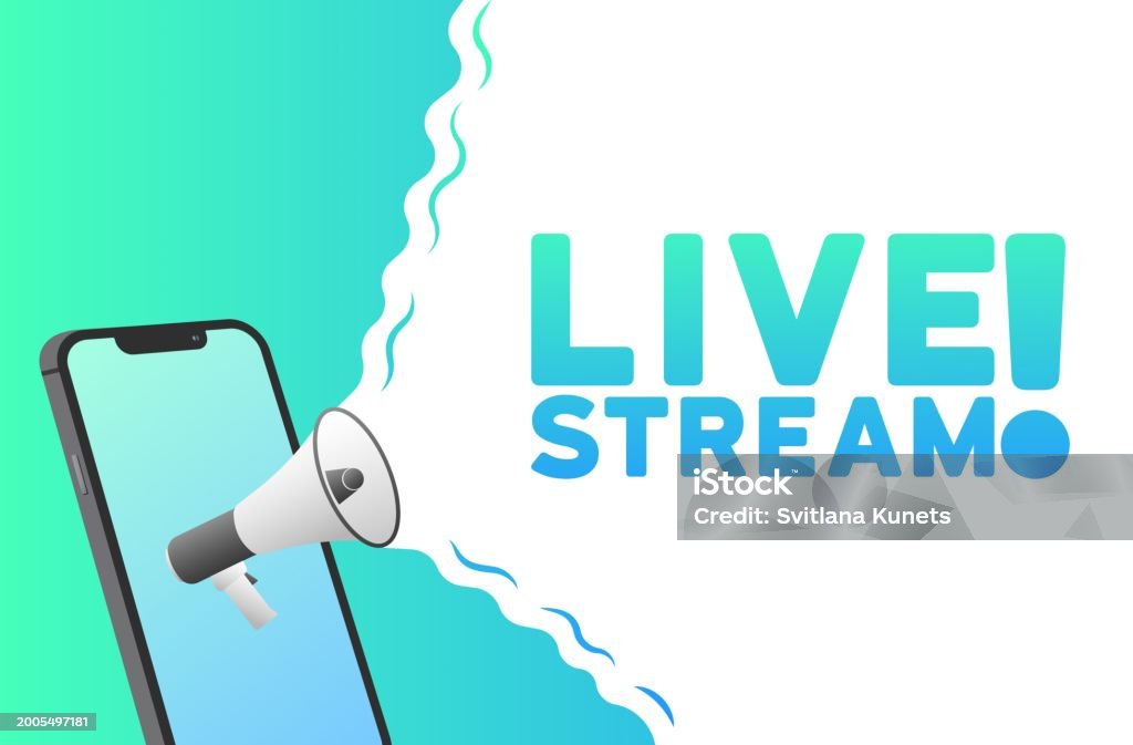 Live Stream Ribbon Live Stream Sign Flat Style Vector Illustration Stock Illustration ...