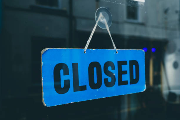 istock Closed Sign in a Shop Store Window Minimal Space 2005503691