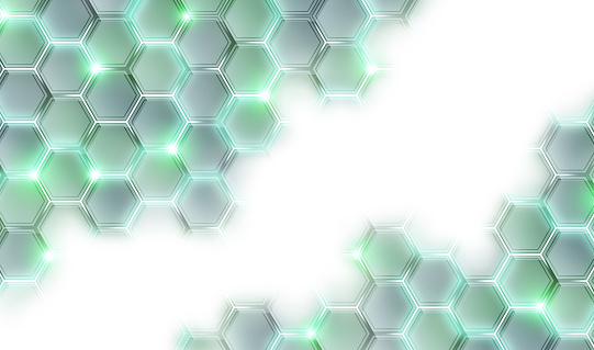 Abstract hexagonal background representing the flow of energy, for science, technology, etc.