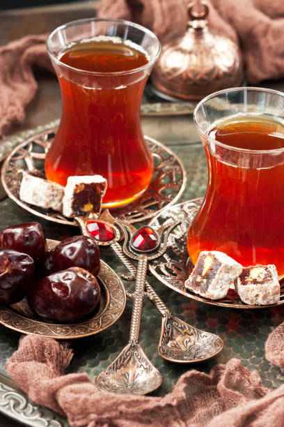 istock Traditional Turkish tea with traditional oriental sweet 2005507480
