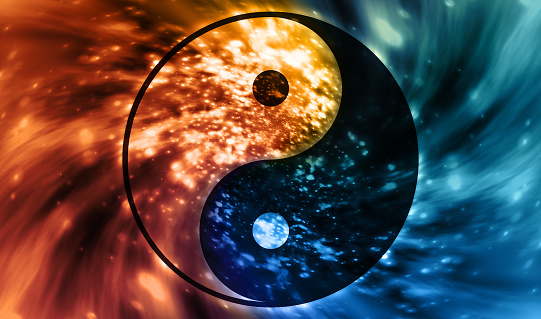 Background of swirling and concentrated energy, Yin-Yang diagram, for spirituality, fortune-telling, etc.