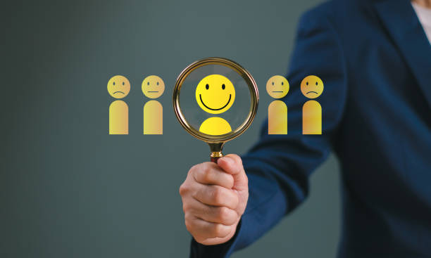 istock Hr, HRM, Human resources management concept. Businessman or HR search select man icon group, business client, job recruit. CRM, Customer Relation Management, magnify glass focus target audience 2005541077