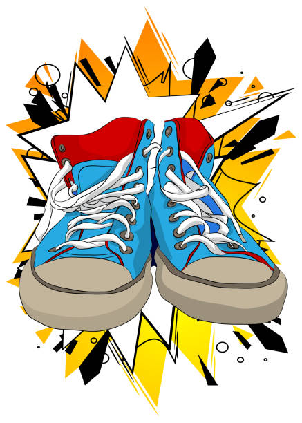 istock Cartoon Shoe, comic book Sports Clothing Retro vector comics pop art design. 2005584826