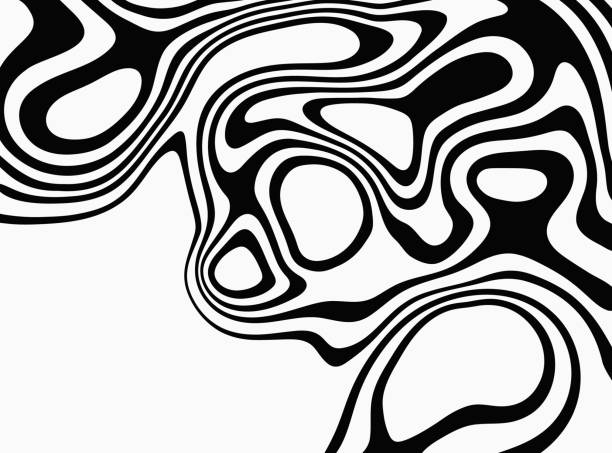 istock Fluid background of black smooth lines,abstract wavy background design. 2005617107