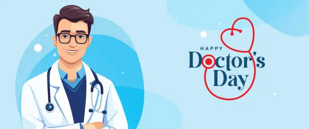 Vector illustration of National Doctors Day Banner Background