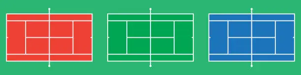 Vector illustration of Tennis court field sport background