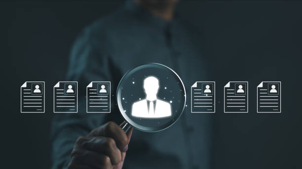 istock HR, human resources management technology concept. Businessman select quality people from qualifications. information data for leadership in organization or company, CRM HRM, Recruitment Employment, 2005653956