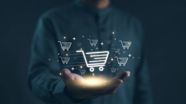 istock Ecommerce technology and Online Shopping retail shop concept. Man using the internet to buy product or business fast shipping delivery. Customer service home delivery. E-commerce website, Marketing, 2005653957