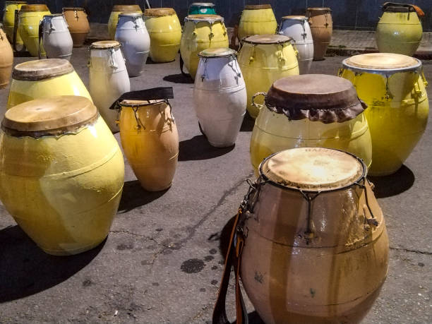 istock Group of drums from a candombe comparsa in the street 2005654499