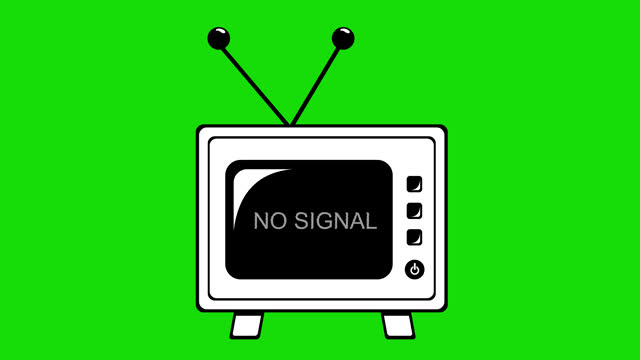 video animation black and white icon text no signal tv