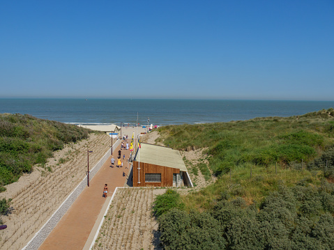 Westende belongs to the municipality of Middelkerke, a coastal town along the Belgian coast in West Flanders. Marram grasses are planted to protect the sand dunes.