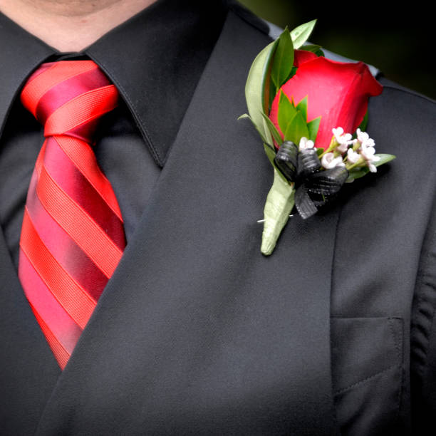istock Man Wearing Formal Suit Tie and Flower 2005684453