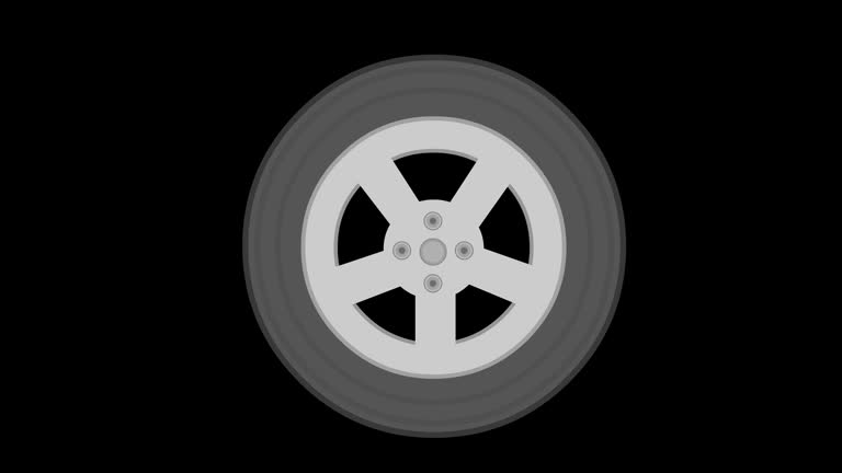 video animation car wheel rotating