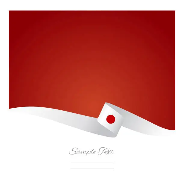 Vector illustration of Abstract color background Japanese flag ribbon vector