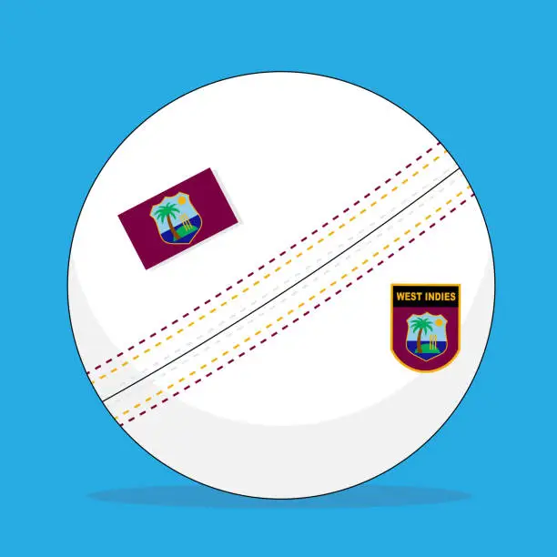 Vector illustration of West Indies cricket ball