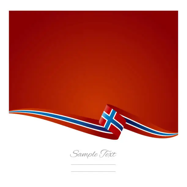 Vector illustration of Abstract color background Norwegian flag ribbon vector