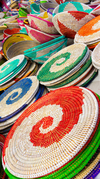 istock Vibrant Array of Handwoven Baskets in a Cascade of Colors 2005753870