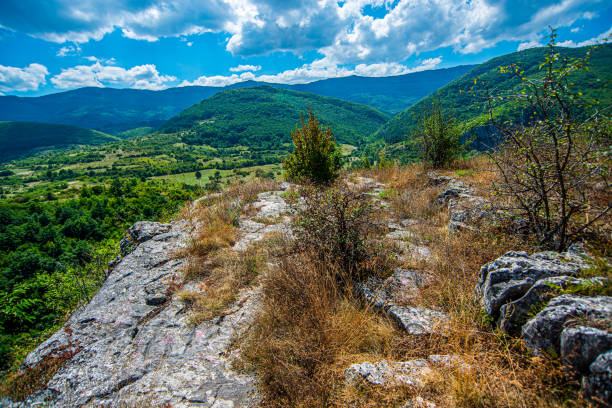 Spectacular rock formations from Ulmet named trovants, located in Buzau County, Romania. Concretion sedimentary rock formed by the precipitation of mineral cement within the spaces between sediment