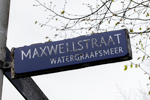 Street Sign Maxwellstraat At Amsterdam The Netherlands 21-4-2023