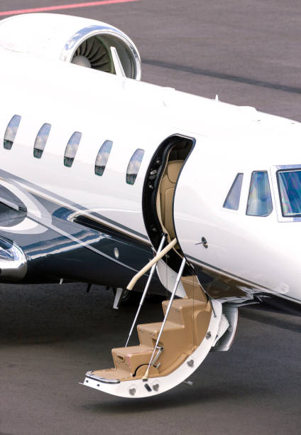 istock business jet at an airport. 2005765452