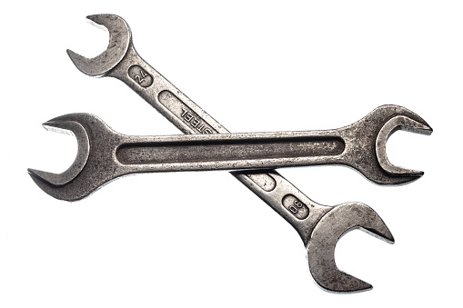 Two wrench isolated on white background
