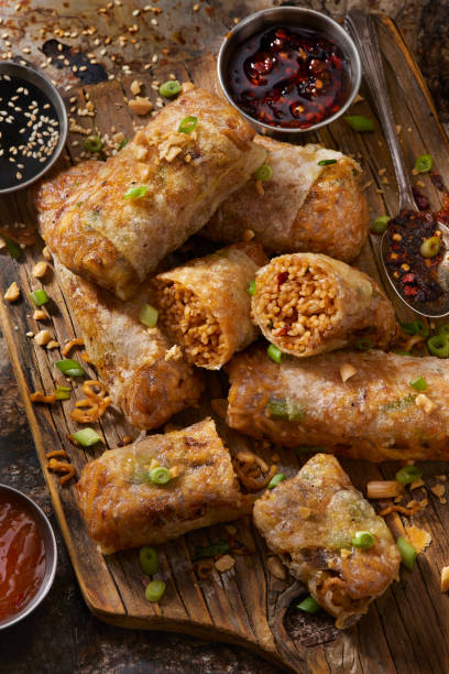 istock Crispy Ramen Noodle Fried Rice Paper Spring Rolls 2005815314