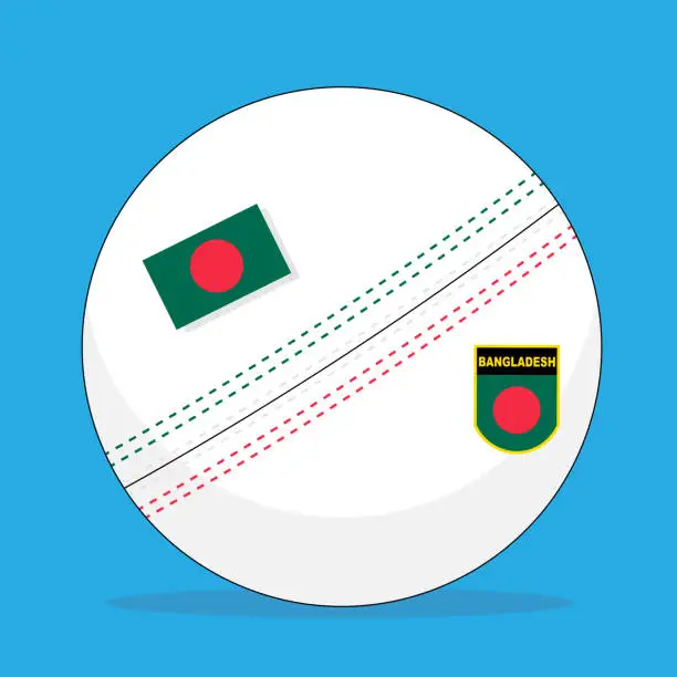 Vector illustration of Bangladesh cricket ball