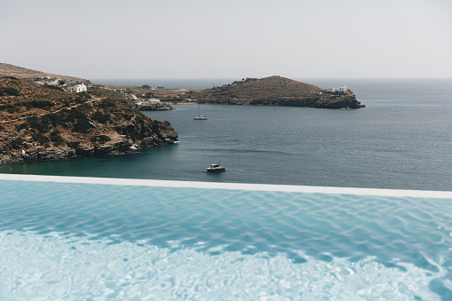 View from a pool of the sea on Sifnos island, Cyclades, Greece