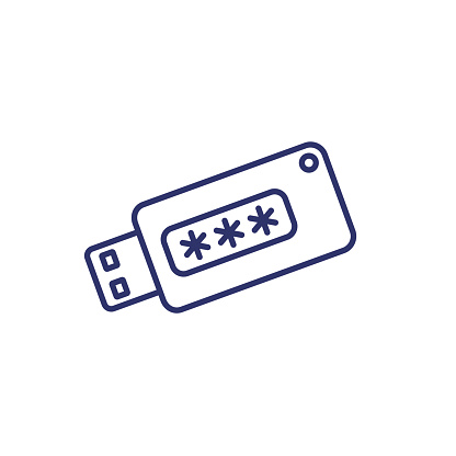 crypto wallet line icon on white, vector