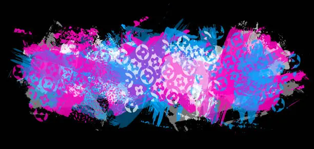 Vector illustration of Modern pink and blue grunge textures and cheerful patterns vector