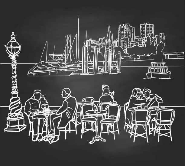 Vector illustration of Marina Terrace Restaurant Blackboard