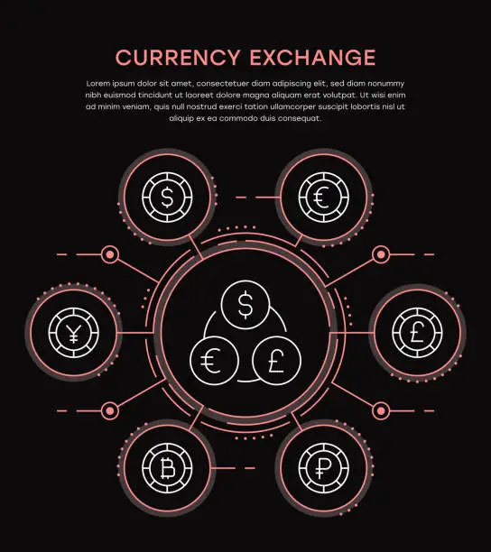 Vector illustration of Currency Exchange Infographic Template